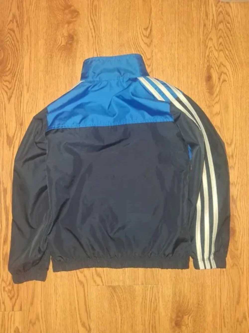 Adidas Boys 4T Full Zip Colorblock Track Jacket Blue/Black Polyester